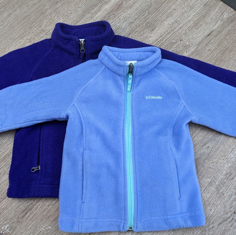 Lilac pair of Columbia fleece jackets